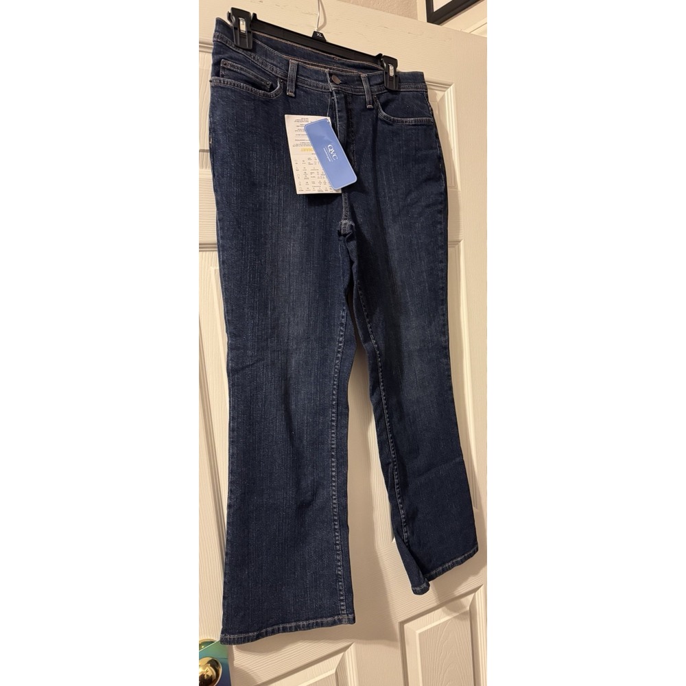 Denim & Co Perfect Flex‎ Straight Leg Jeans Dark Wash Size 10P NWT